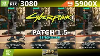Cyberpunk 2077 Patch 1.5 Benchmark | RTX 3080 FTW3 Ultra 10GB | Ryzen 9 5900X | 21:9 Ultrawide