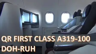 ✈ Qatar Airways' Regional First Class Experience | All Business Class A319-100 | Doha to Riyadh