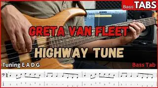 Greta Van Fleet - Highway Tune (Cover Bass+tab)(Play Along)