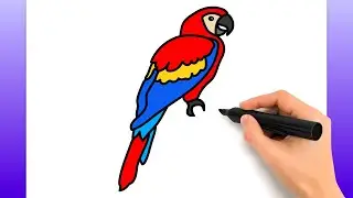 Cómo Dibujar Una Guacamaya Roja | Fácil Tutorial De Dibujo Paso A Paso