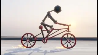 Geometry node - A robot on a bicycle - blender