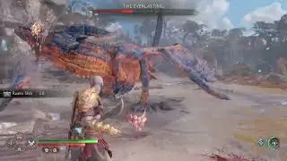 God of War Ragnarök The Everlasting Dragon ng+ no damage highest difficulty red healthbars