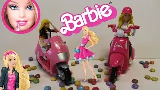 Barbie bike with smarties. 200 subs. Thank you very much!