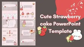 Cute Strawberry cake Theme PowerPoint Template Free🍑 || ppt#82✨