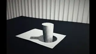 3D - Optik İllüzyon - 3 Boyutlu Resim Çizimi - Drawing ''Stick in the Hole'' with 3D Art!