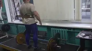 Взятие веса на грудь и строгий жим стоя 105 кг