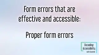 Proper form errors
