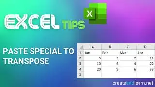 How to Transpose using Paste Special in Excel