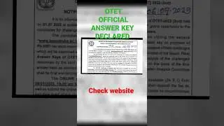 Otet official answer key declared #otet #otetexam2022 #otetanswerkey #otetexam