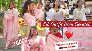 Eid Outfit from Scratch in Rs. 6000 | Pastel Suit | Twinning Outfits w My Nephew | Sarah Sarosh