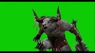 Minotaur attack Green Screen 4k