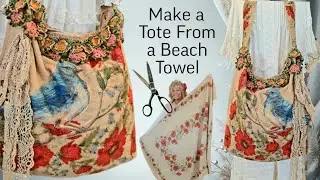 How to Make a Crossbody Tote Bag From a Beach Towel or Any Other Fabric / Material