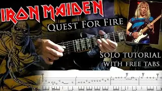 Iron Maiden - Quest For Fire Dave Murray's solo lesson (with tablatures and backing tracks)