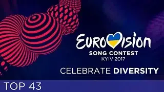 Eurovision - 2017. My top 43 #CelebrateDiversity