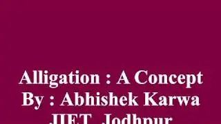 Alligation: A Concept by Abhishek Karwa