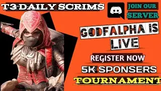 BGMI Daily T3 Custom|5k Tournament Registration Start| JOIN DISCORD 