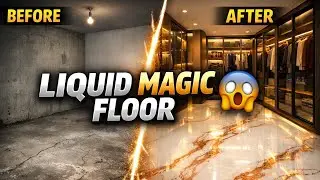 LIQUID MAGIC FLOOR 😱 | Before After Luxury Epoxy Floor Transformation