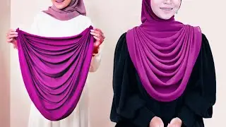 Instant Drapery Hijab And Cap Hijab Cutting And Stitching/ Pre Pleated Hijab Making/ Cowl Hijab DIY