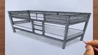 How to Draw a Bunk Bed Frame in 3 Point Perspective