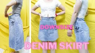 How to downsize a denim skirt | Cách giảm size váy jean