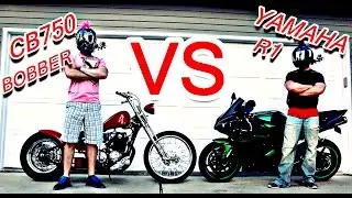 CB750 BOBBER VS. YAMAHA R1 + MAY SURPRISE YOU ;)