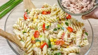 I never get tired of eating this Tuna Salad! Colorful pasta salad with tuna - recipe