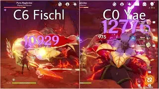 C6 Fischl vs C0 Yae Miko Off-Field Damage Test