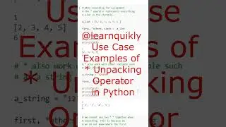 Use Case Examples of * Unpacking Operator in Python #python #education #programming #pythons #colab
