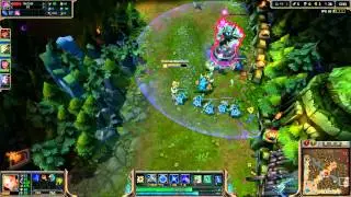League Of Legends Lux Support Gameplay (LvL 1 smurf Co Op vs AI)