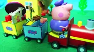 Мультик из игрушек Свинка Пеппа - Паровозик Дедушки Свина
