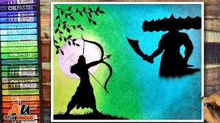 How to Draw Beautiful Dussehra Scenery, Dusshera Drawing, Lord Ram, Ravan Vadh, Happy Vijaya Dashami