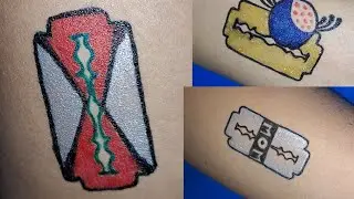 how to make temporary tattoo at home/blade tattoo idea/tattoo with pen