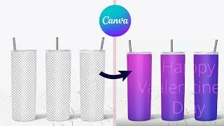 Skinny Tumbler Full wrap Mockup: How to insert your design in Canva