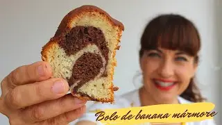 Bolo de banana mármore