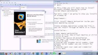 Installation of Windows inside VMware