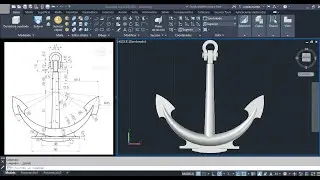 AUTOCAD dibujo de un ancla de 2D a 3 Dimensiones