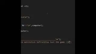 Matchstick game logic program  | #shorts #coding #programming