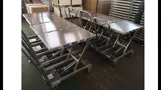 full stainless steel hydraulic mobile scissor lift table, lift trolley, hrdraulic lift, scissor lift