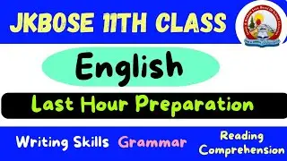 11th Class English Last Hour Preparation/ Get Full Marks Jkbose 2023