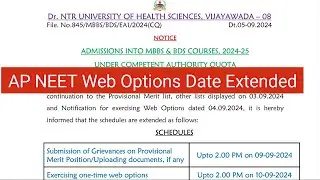 AP NEET Counselling MBBS BDS web Options date extended #neet2024 #neet #apmbbs