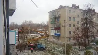 СОВЕТСКИЙ ЗИЛ АВТОВЫШКА.ТЕХНИКА И ЛЮДИ.СПИЛИВАНИЕ ДЕРЕВЬЕВ
