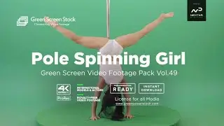Pole Spinning Girl - Green Screen Video Footage #greenscreen #poledance