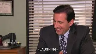 The Office (Michael bloopers season 5)Steve making himself laugh.Season 5, Episode 10 - The Surplus.