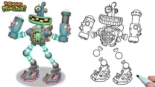 How to draw Epic Wubbox (Water Island) from My Singing Monsters step by step