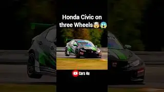Civic on Three Wheels Turn😱🤯💥#honda #civic #typer #turbo #civicturbo #civictyper