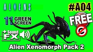 Alien Xenomorph ceiling and floor animated  pack Green Screen 3D