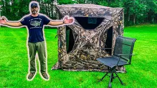 AWESOME Kemimoto See Through Hunting Blind and Silent Swivel Chair!