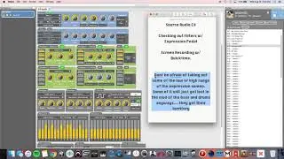Source Audio C4 Synth Pedal - Demo of Filter Types and Tweaking Using Expression Pedal and Guitar