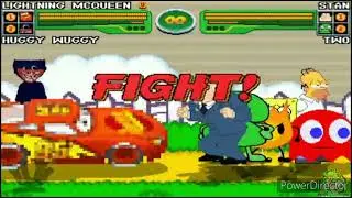 Mugen Battles Lightning McQueen Huggy Wuggy Firey SpongeBob VS Stan Smith Two Blinky Homer Simpson
