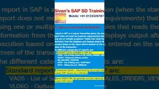 Have You Worked on Reports ? | Interview Questions | Sivan's SAP SD Training